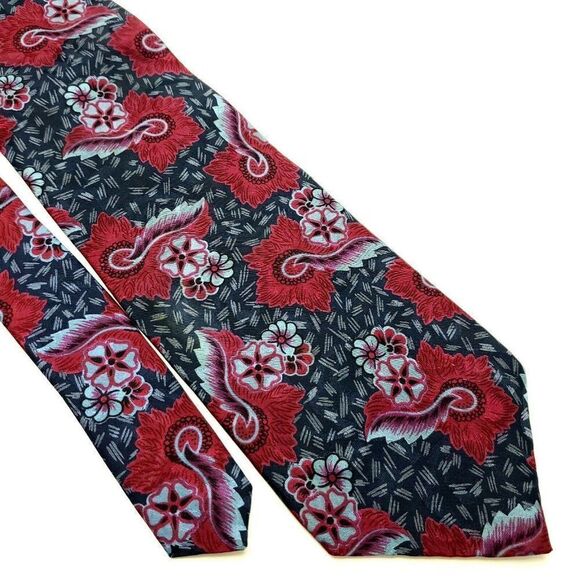 Christian‎ Dior Silk Tie Print Red Abstract Short - Picture 1 of 6
